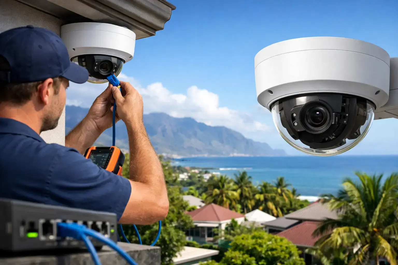 Installation camera Hikvision PoE à La Réunion